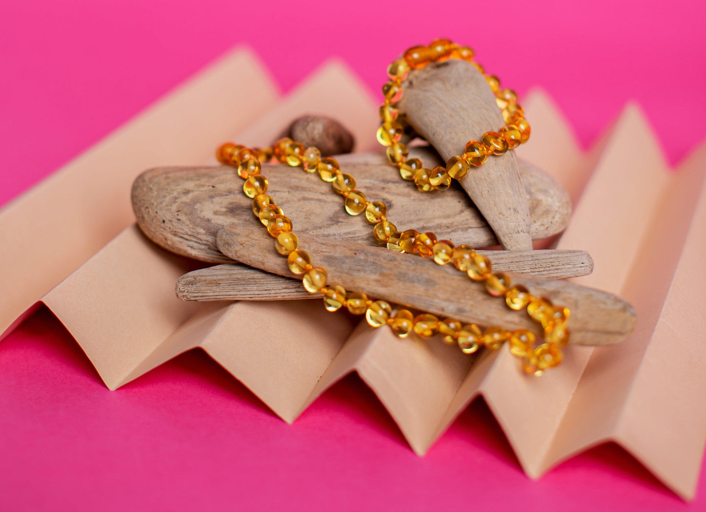 Amber Necklace - Bracelet ' Polished Honey '. Amber - Kids - Jewelry