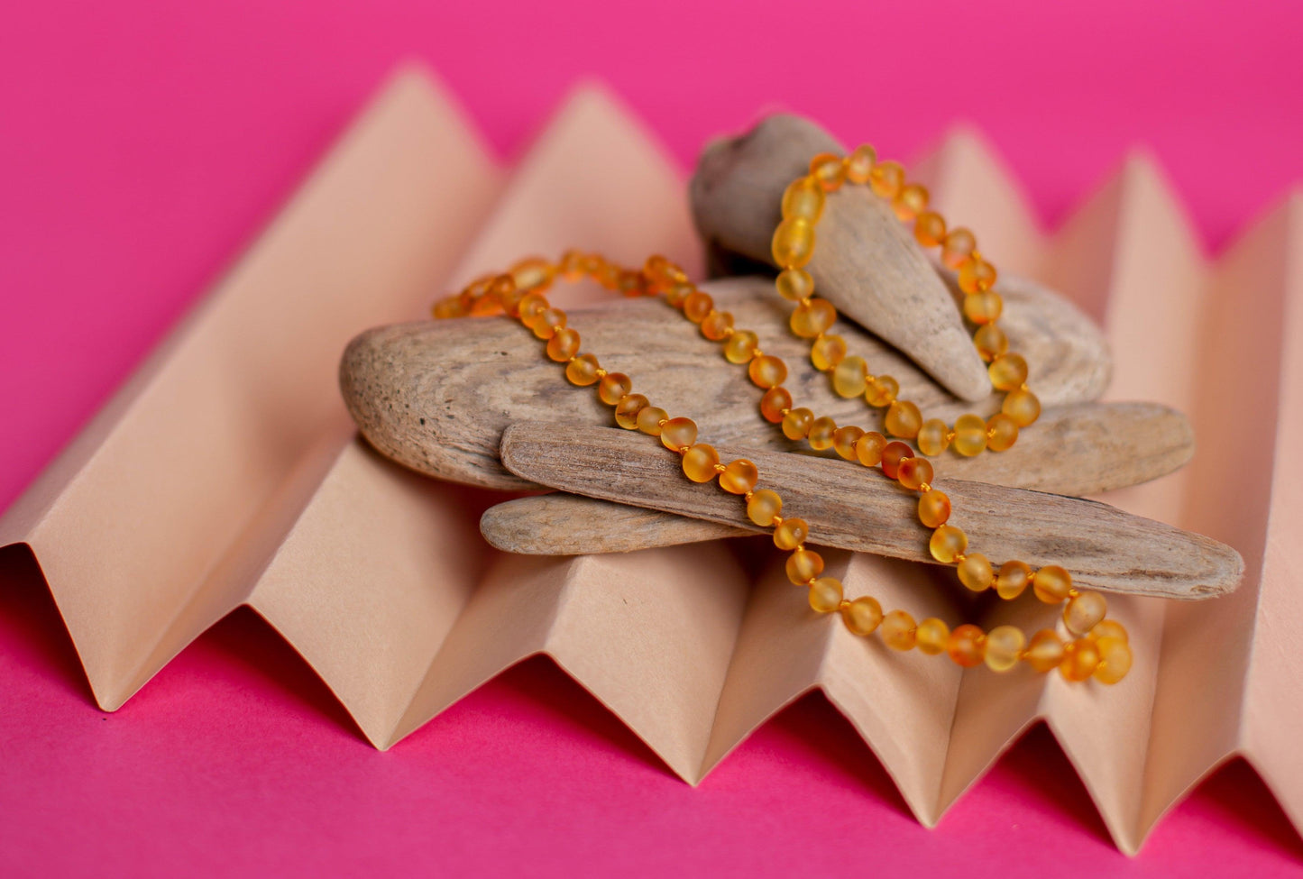 Amber Necklace - Bracelet 'Raw Honey'.Kids - Jewelry - Set