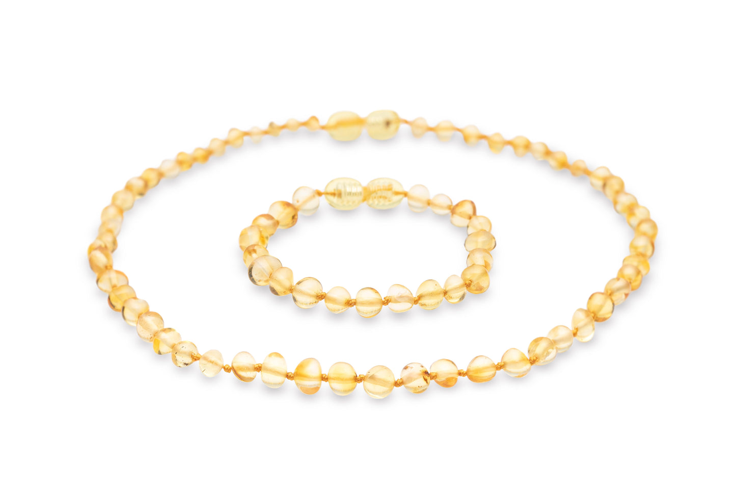 Amber Necklace 'Polished Lemon Set'. Baltic - Amber - Jewelry