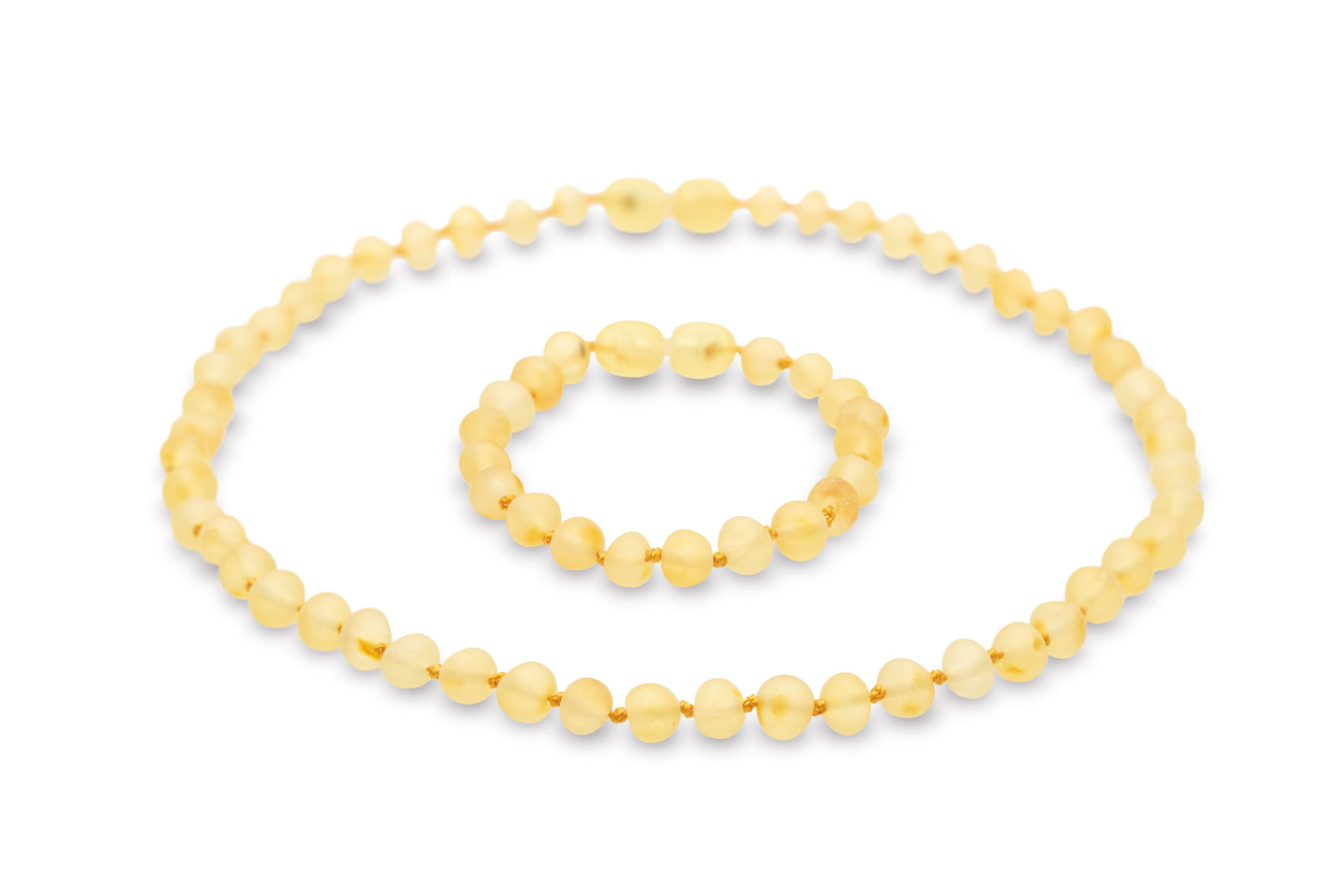 Amber necklace - Bracelet 'Raw Lemon'. Amber - Set - Jewelry