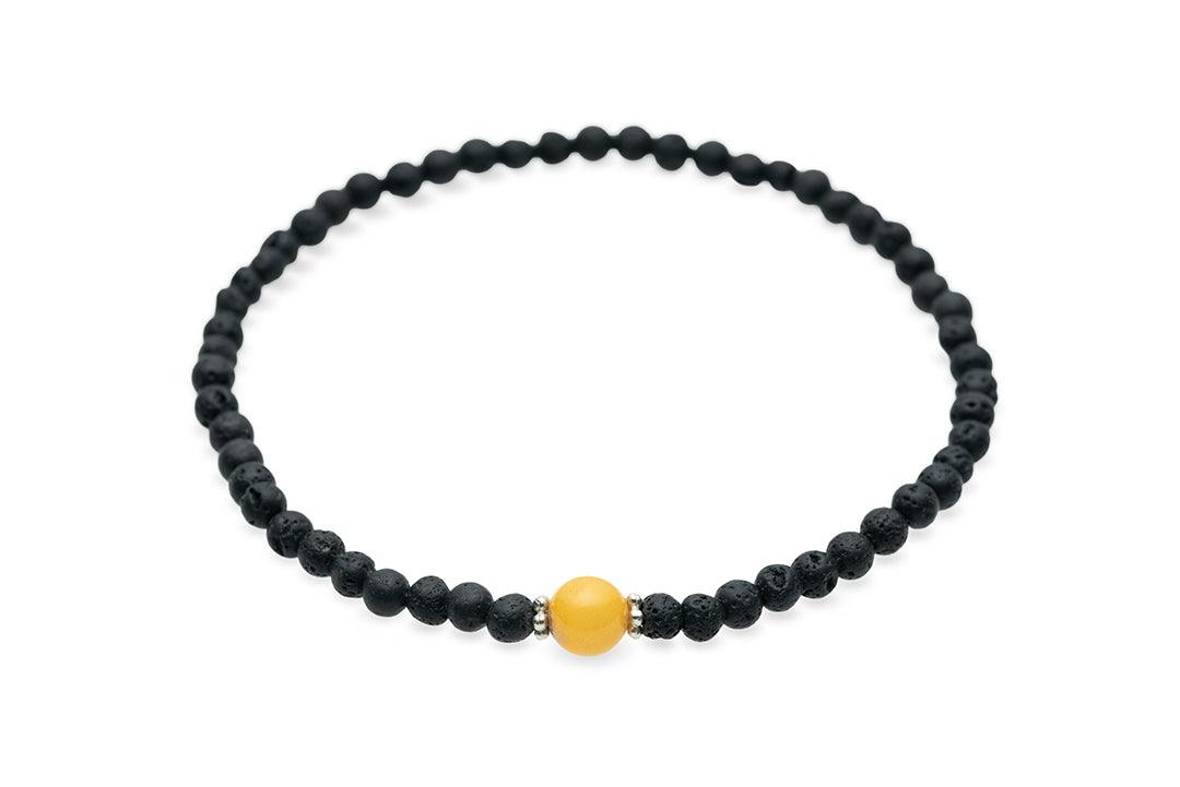 Lava Stone Anklet Bracelet - Baltic Mystery | Amber Jewelry