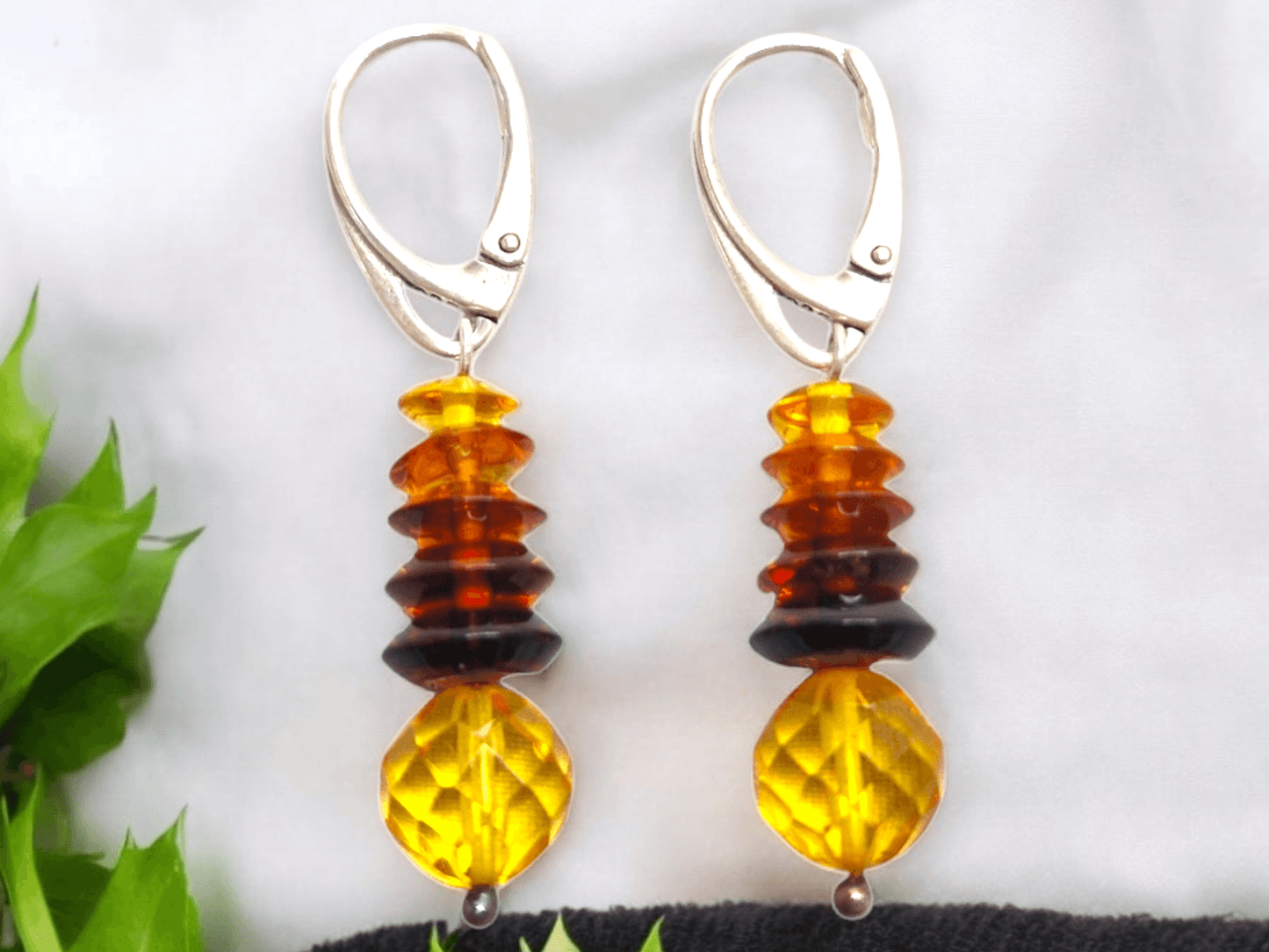Baltic amber earrings ' Spinner ': Elegant - Jewelry - Design - Baltic Mystery | Amber Jewelry