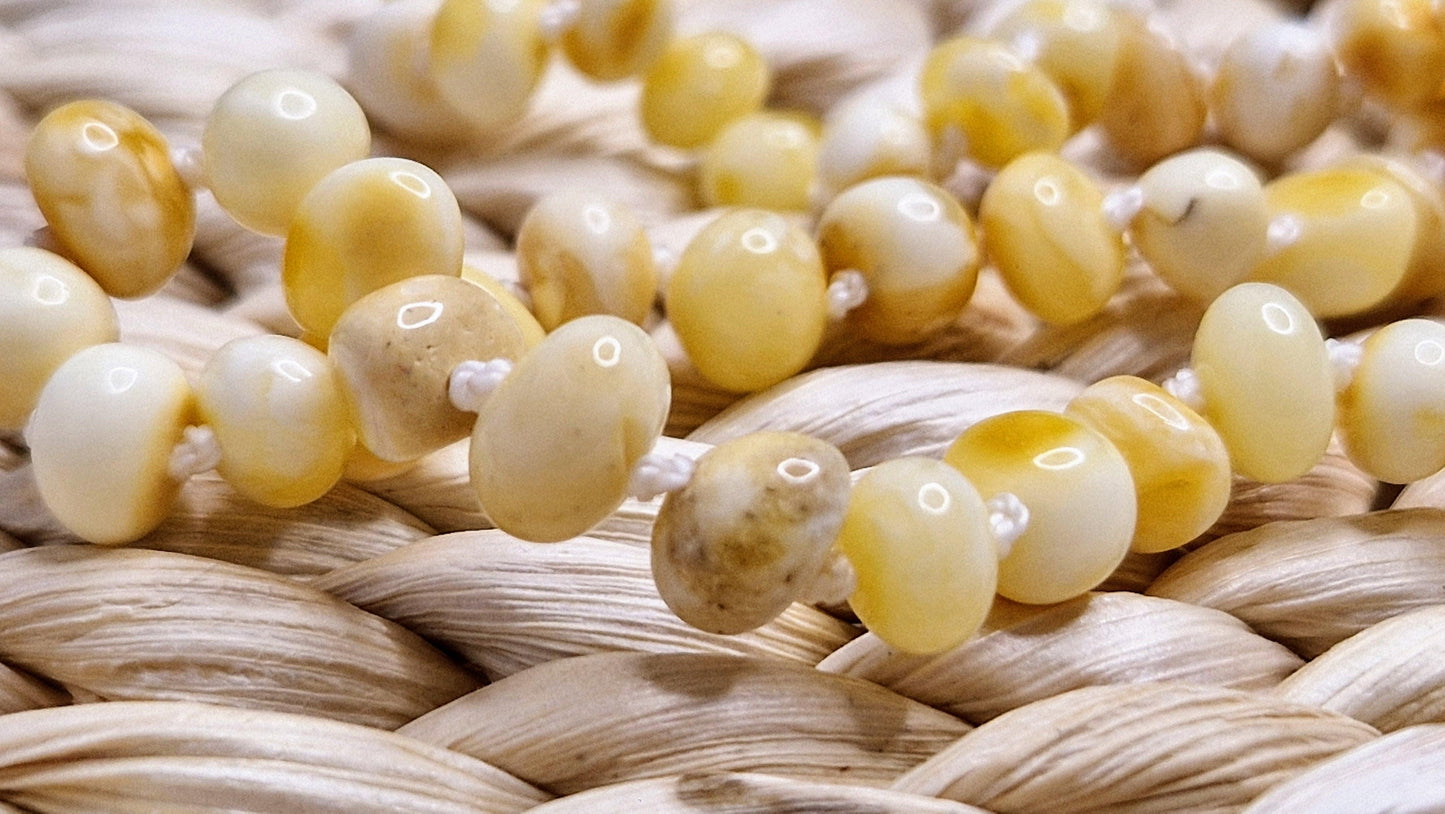 Natural White Amber Necklace - Baltic Mystery | Amber Jewelry