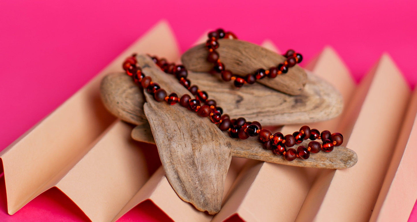 Polished / Raw Amber Cognac Set - Baltic Mystery | Amber Jewelry