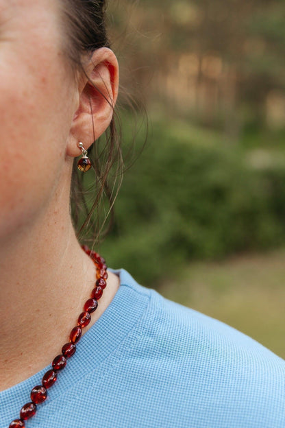 Baltic Amber Earrings 'Bubbles' .Natural Faceted Elegant Jewelry - Baltic Mystery | Amber Jewelry