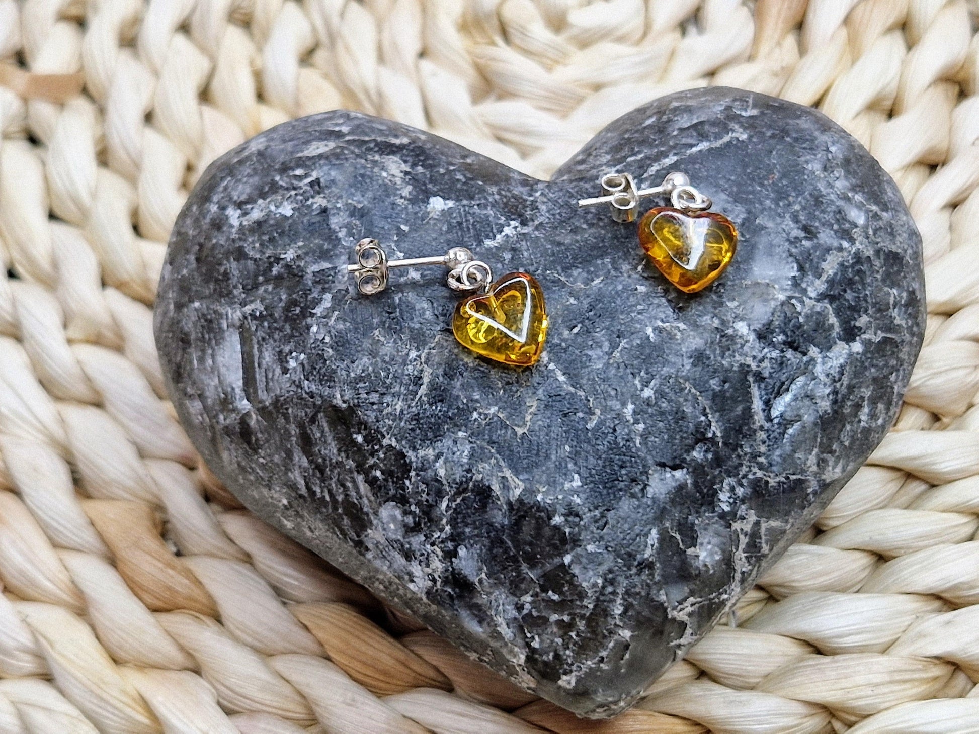 Amber earrings "Heart" - Baltic Mystery | Amber Jewelry