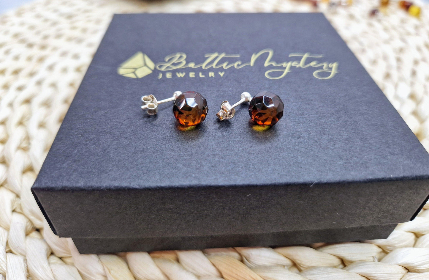 Baltic Amber Earrings 'Bubbles' .Natural Faceted Elegant Jewelry - Baltic Mystery | Amber Jewelry