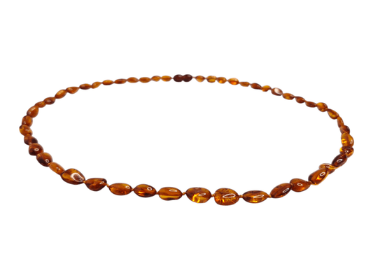 Amber Beads 'Cognac' . Vintage - Baltic - Amber - Bean - Jewelry - Baltic Mystery | Amber Jewelry