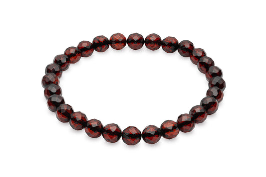 Baltic Amber Faceted Bead Bracelet – Unisex- 19cm - Baltic Mystery | Amber Jewelry