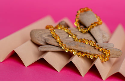 Amber Necklace - Bracelet ' Polished Honey '. Amber - Kids - Jewelry