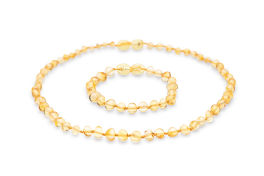 Amber Necklace 'Polished Lemon Set'. Baltic - Amber - Jewelry