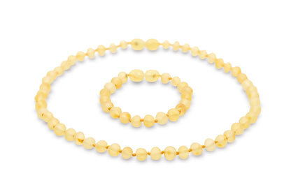 Amber necklace - Bracelet 'Raw Lemon'. Amber - Set - Jewelry