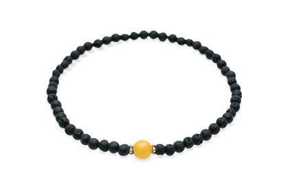 Lava Stone Anklet Bracelet - Baltic Mystery | Amber Jewelry