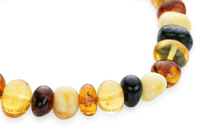 Baltic Amber Bracelet 'Multicolor' . Amber - Jewelry - Unisex - 19 cm