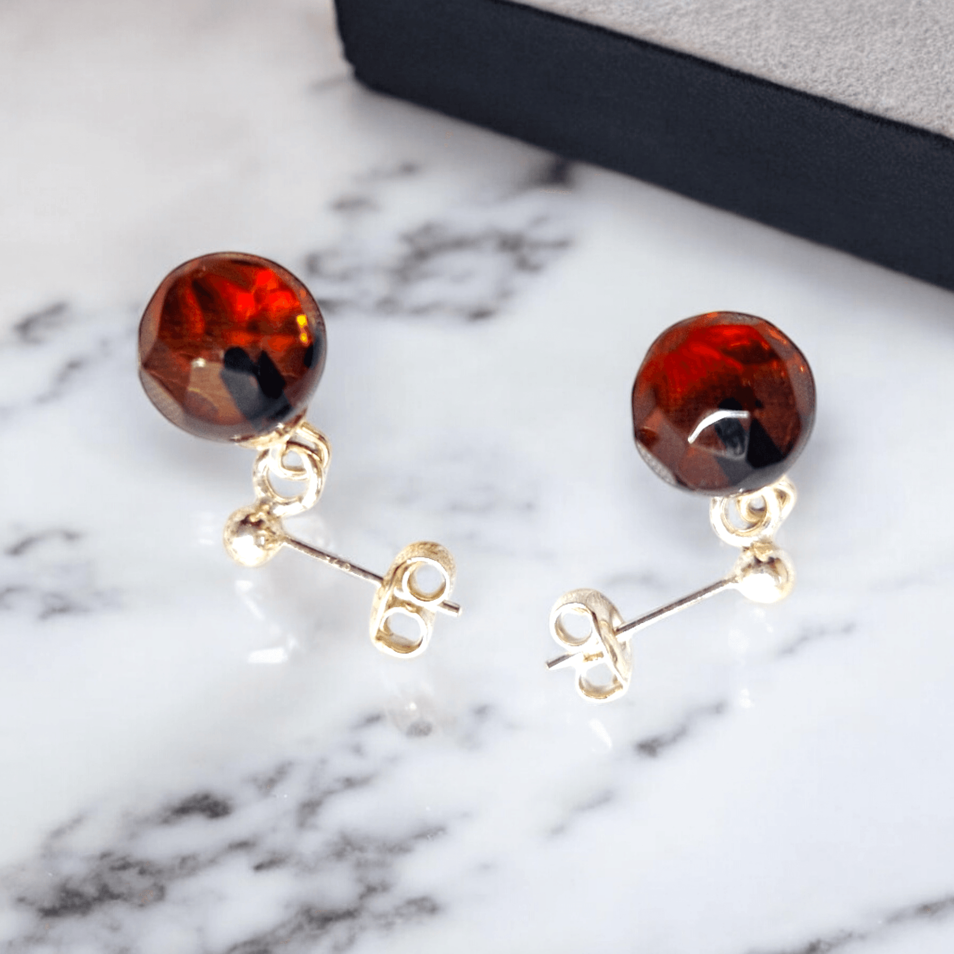 Baltic Amber Earrings 'Bubbles' .Natural Faceted  Elegant Jewelry - Baltic Mystery | Amber Jewelry