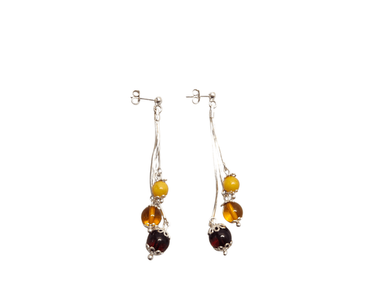 Baltic Amber earrings 'Bells'.Silver - Baltic - Amber -Accessory - Baltic Mystery | Amber Jewelry
