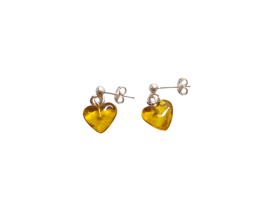 Baltic Amber earrings "Heart" - Elegant - Love - Symbol - Jewelry - Baltic Mystery | Amber Jewelry