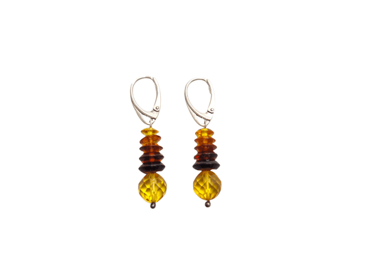 Baltic amber earrings ' Spinner ': Elegant - Jewelry - Design - Baltic Mystery | Amber Jewelry