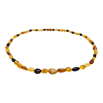 Multi Shade Bean Amber Necklace - Baltic Mystery | Amber Jewelry