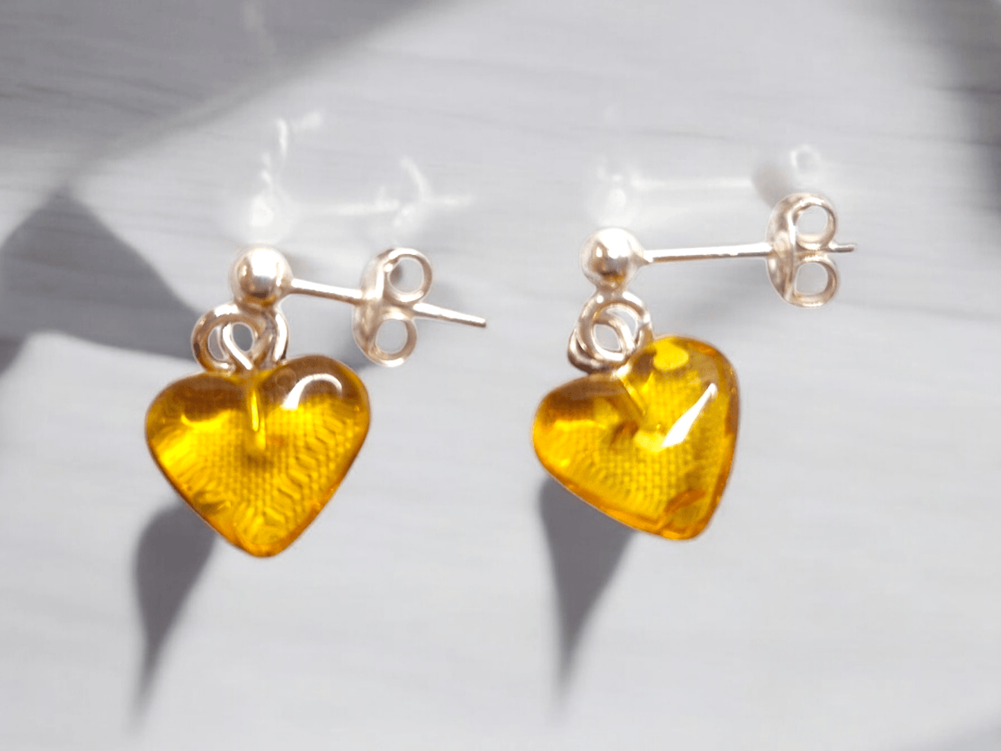 Amber earrings "Heart" - Baltic Mystery | Amber Jewelry