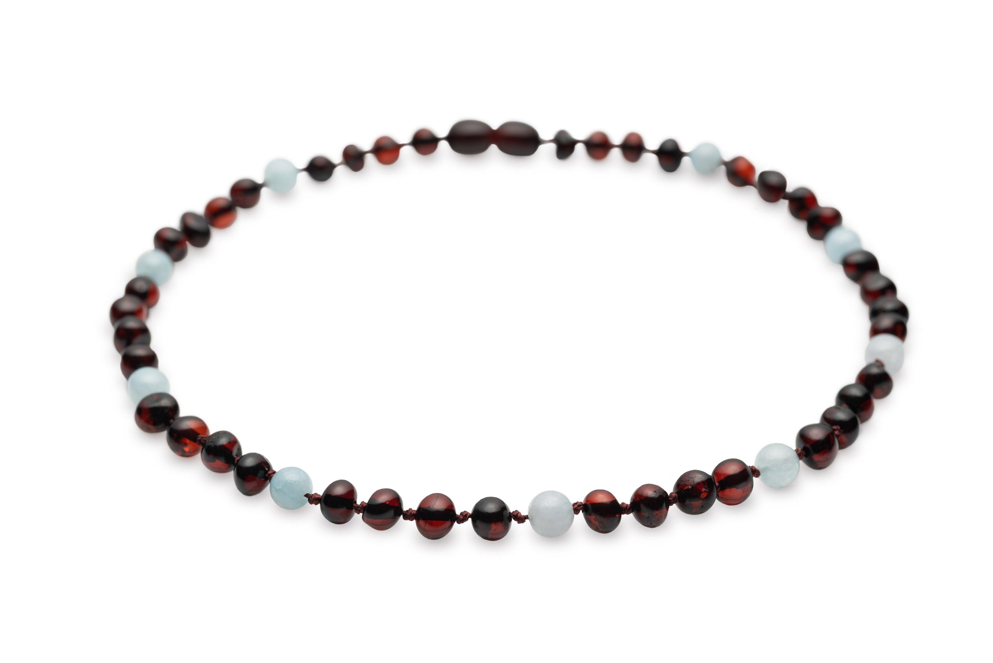 Polished Cherry with Sky Blue - Baltic Mystery | Amber Jewelry