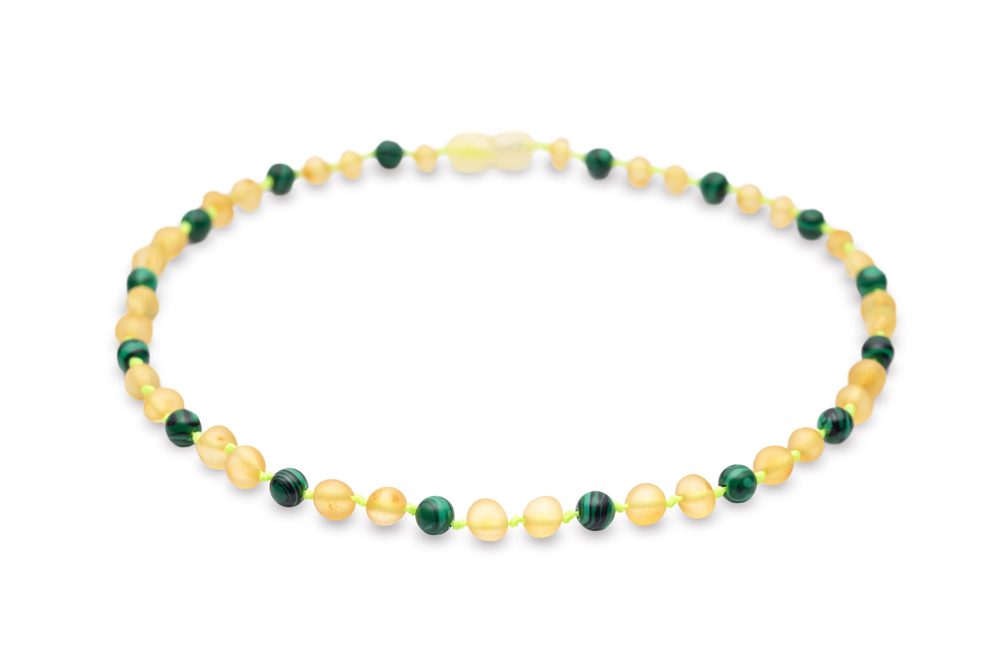 Raw Honey with Malachite - Baltic Mystery | Amber Jewelry