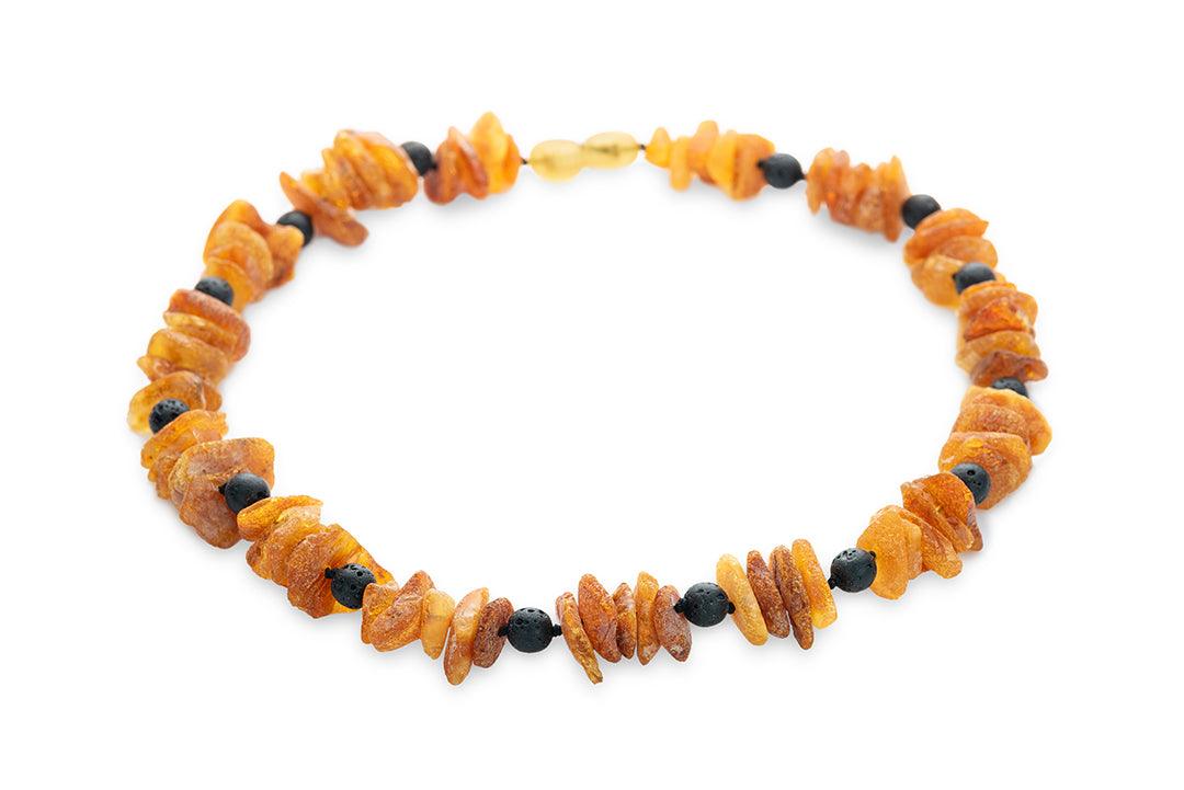 Baltic Amber and Lava Stones Collar for Dogs and Cats - Baltic Mystery | Amber Jewelry