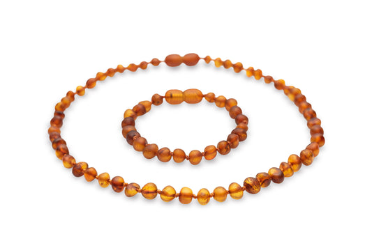 Raw Amber Cognac Set - Baltic Mystery | Amber Jewelry