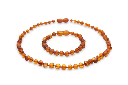 Raw Amber Cognac Set - Baltic Mystery | Amber Jewelry