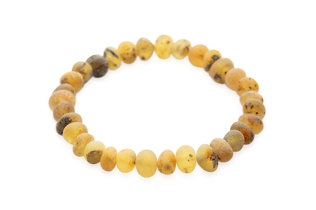 Raw Green Amber Bead Bracelet - Baltic Mystery | Amber Jewelry