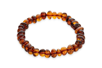 Amber Bracelet - Natural Baltic Amber - Cognac- Unisex - 19 cm - Baltic Mystery | Amber Jewelry